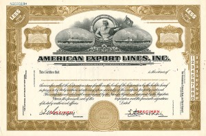 American Export Lines, Inc. - Stock Certificate